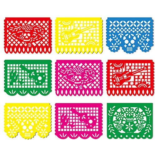 Futureplusx Day Of The Dead Papel Picado Banner 9pcs Plastic