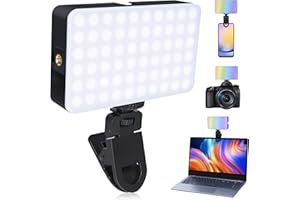 LDGHO LED Video Conference Light with Clip, Rechargeable Selfie Fill Light for Phone Laptop, Portable Lighting for Zoom Calls