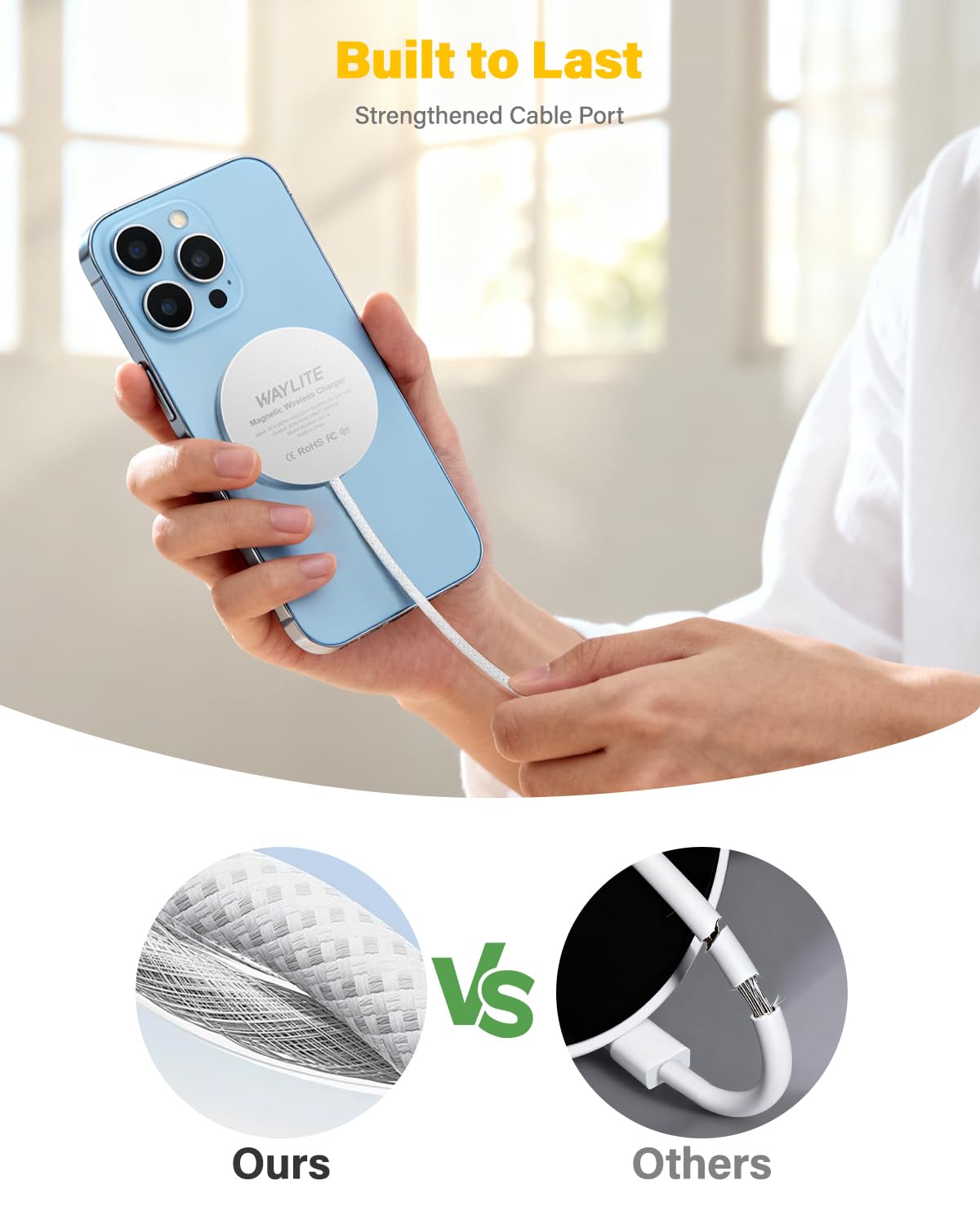 25W Wireless Charger for MagSafe, Qi2.2 Magnetic Fast Charging Pad for iPhone 17/16/15/14/13/12 Series & AirPods, Strong Magnet, Ultra-Thin & Portable Charger Mat for Travel Home Office(White, 2Pack)