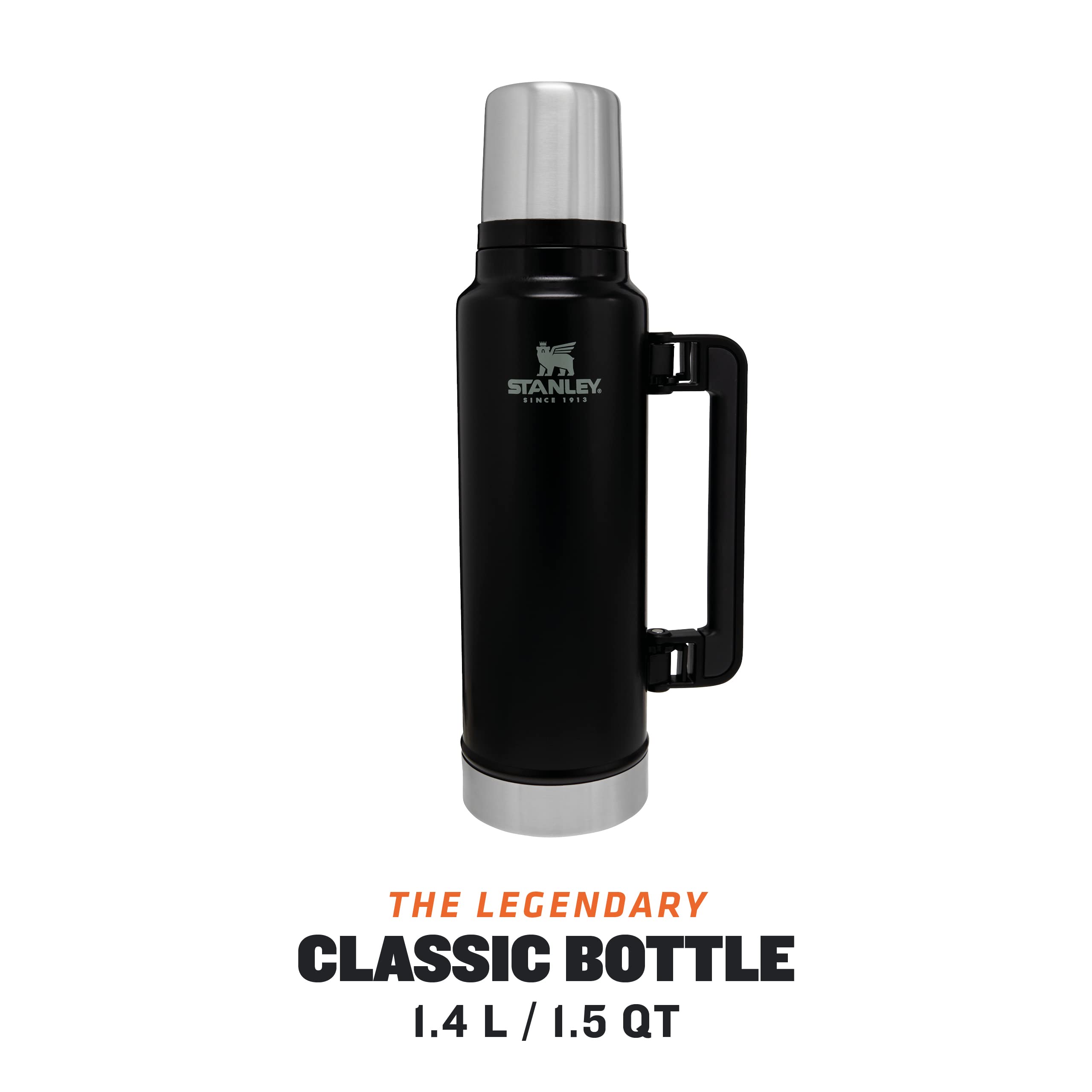 Stanley 1913 Classic Legendary Thermosflasche 1.4L - Thermos Hält 40 Stunden Heiß Oder Kalt - Edelstahl Thermoskanne - BPA-Frei - Spülmaschinenfest - Matte Black 3