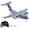 Dodoore RC Plane Remote Control Airplane, 2 Channels RC Airplane, C-17 Military Transport Aircraft, 2.4GHz EPP Foam Fixed-Wing RC Glider with Gyro and 2 Batteries, Easy to Fly for Kids and Adults