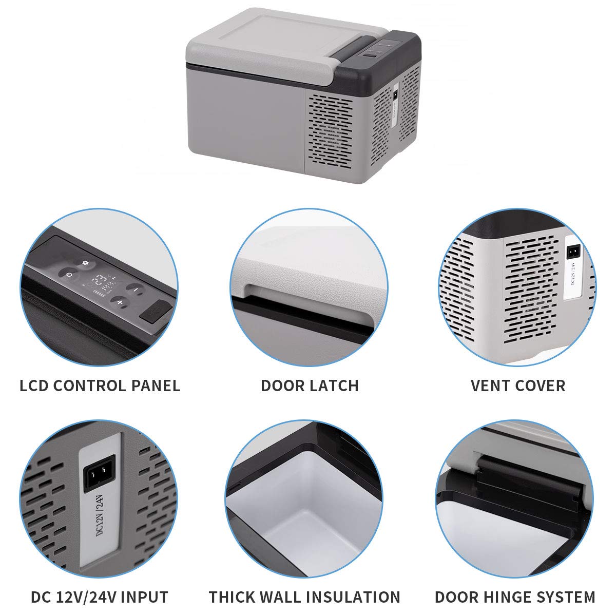 Alpicool C9 Portable Mini Freezer,12 Volt Refrigerator, 10 Quart (9.2 Liter) Fast Cooling 12V Car Fridge -4℉~68℉, Car Cooler, 12/24V DC and 100-240V AC for Outdoor, Camping, RV, Truck, Boat