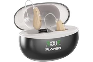 Flaygo Rechargeable Hearing Aids for Seniors - 16-Channel Digital Chip OTC Hearing Aid with Smart Noise Reduction for Clear Sound,150+Hrs Ultra Long Standby, Medical Silicon,Comfortable Anti-Slip Fit