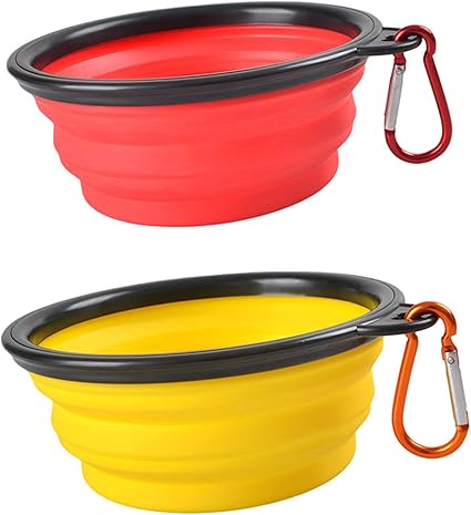 Boehner Pliant Voyage Silicone Chien Bol Grande Pliable Gamelle De Voyage Chien Bol Pour Chiens De Petite Et Grande Taille Lot De 2