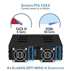 Kingwin U.2/U.3 NVMe Mobile Rack Cage with SlimSAS