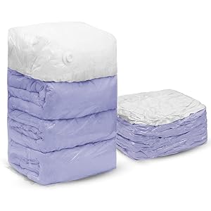 TAILI Cube Vacuum Space Saver Bags Jumbo Size 4 Pack of 31x40x15 inch Extra Large Vacuum Storage Bags for Pillows Comforters, Pillows, Bedding, Blankets, Clothes Reusable & Durable