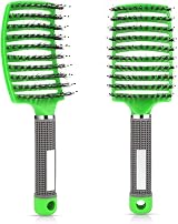 URAQT Hair Brush Boar Bristle Paddle Mint Green Detangle Soft Massage view 8