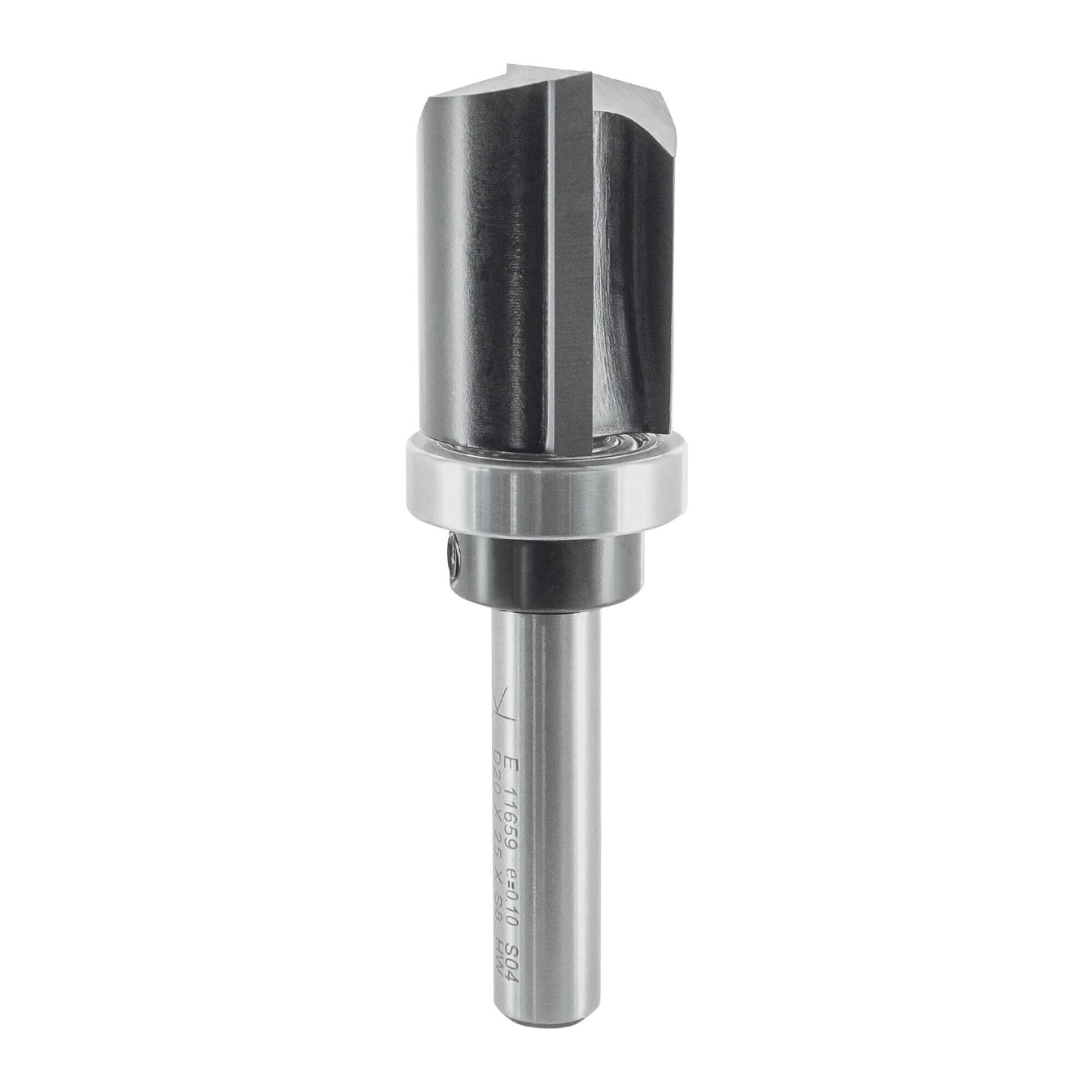 ENT 11659 Trimming Cutter Tungsten Carbide TC, Shank (S) 8 mm, Diameter (D) 20 mm, NL 25 mm, SL 32 mm, GL 69 mm, with Ball Bearing