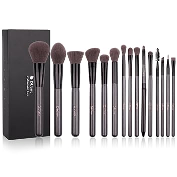 DUcare Make Up Pinsel Set Professionelles Puder Foundation Lidschatten Highlighter Synthetische Härchen Holzgriff Pinsel (Lux