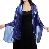 Ladiery Silky Shawls and Wraps for Evening Dresses: Women Sheer Soft Bridesmaid Wedding Formal Party Organza Shawl