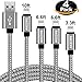 iPhone Charger, AKEDRE 4Pack [10 /6.6 / 3.3 /3.3 ] Foot  Durable Nylon Braided Lightning Cable Charger for iPhone 8/8 Plus/7/7 Plus/6/6s/6 Plus/6s Plus/5/5c/5s/SE,iPad iPod Nano iPod Touch(Gray)