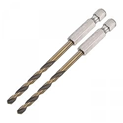 uxcell 2 Pcs High Speed Steel Hex Shank Twist Drill