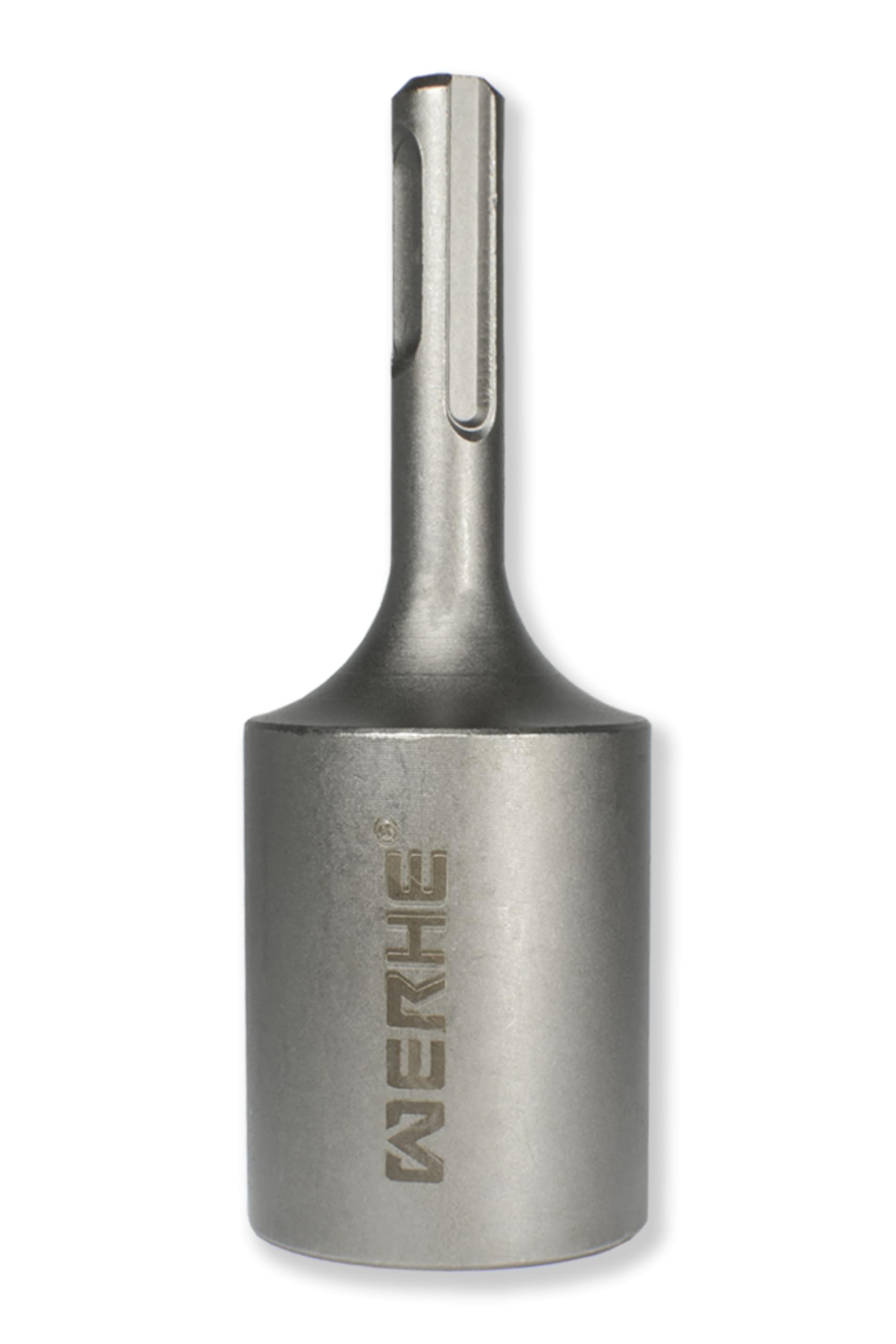 WERHE SDS-Plus Ground Rod Driver 25,5 mm Inner Diameter – Robust Steel for Deep Ground Rods and Earthing Rods – Compatible with SDS-Plus Rotary Hammers