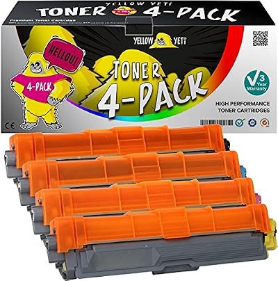 Yellow Yeti TN241 TN242 TN245 TN246 Toner 4 Pack for Brother DCP HL MFC