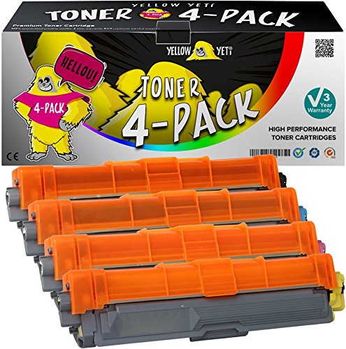 YELLOW YETI TN 241 242 245 246 Toner Cartridge Compatible with Brother DCP-9017CDW DCP-9022CDW HL-3140CW HL-3150CDW HL-3170CDW MFC-9140CDN MFC-9330CDW MFC-9340CDW Black Cyan Magenta Yellow, 4 Pack