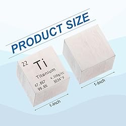 PATIKIL 1 Inch Titanium Cube Metal Element High