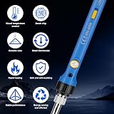 Flintronic 60W Adjustable Soldering Iron Kit 200-480℃ with 5 Tips Stand 10g view 4
