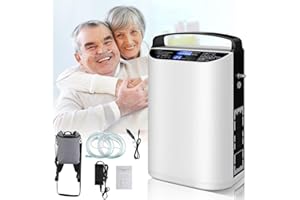 prodoxyil Adjustable1-5 Liter Compact Oxygen Concentrator, Pulse Portable Oxygen Machine for Home/Travel Use 90%+-3%,AC/DC