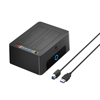 ICY BOX Hard Drive Docking Station Dual Bay USB 3.0 to SATA with Duplicator/Offline Clone Function External Hard Drive Dock for 2.5''/3.5'' HDD SSD Max Up to 60TB (30TB*2) Support UASP Plug&Play