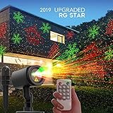 CACAGOO Christmas Projector Lights, 12 Patterns in 1 Laser Light Indoor Outdoor Christmas Laser Light with RF Remote Control for Hassle-Free Holiday Decorating Projector Lights