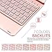 iPad Keyboard Case Dingrich 360 Degree Rotating Full Angle Smart Keyboard Case 7 Color Backlight Auto Sleep Wake up Function iPad Air/iPad Air 2/iPad Pro 9.7/iPad 9.7 5th Gen (Rose Gold)