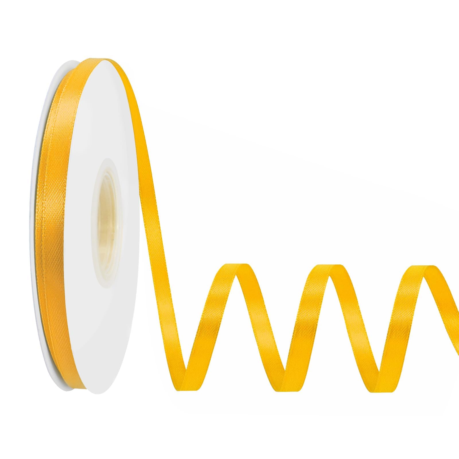 LoomJoyz Double Sided 6mm Yellow Satin Ribbon 45 Meters Satin Ribbon Ideal for Gift Wrapping Flower Bouquet Crafts Weddings Floral Arrangements & Bows