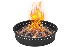 GHYKL 36 Inch Inner Fire Pit Ring Smokeless, 40 inch Outer Large Round Steel Fire Pit Insert Metal Fire Ring Liner Rim Heavy Duty for Outdoor Camping Garden Patio Backyard