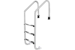IRONMAX Swimming Pool Ladder, 3-Step Heavy Duty Stainless Steel Pool Stair w/Non-Slip Steps, Easy to Install, Pool Ladder for