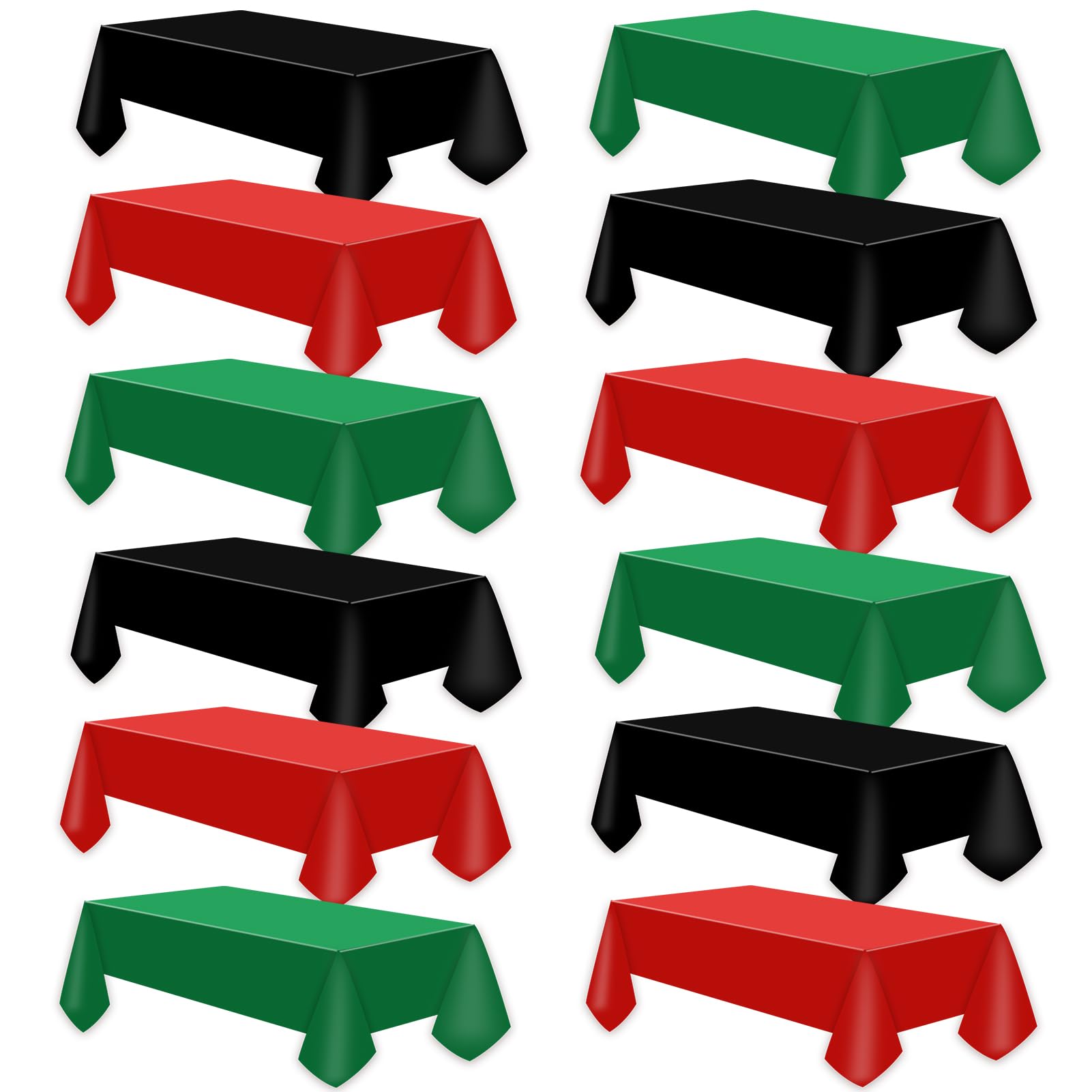 Photo 1 of 12 Pcs Black History Month Plastic Tablecloths, Disposable Rectangle Table Cover 54 x 108 Inch Waterproof Table Covers for Black History Month Juneteenth African American Dinner Party Decorations