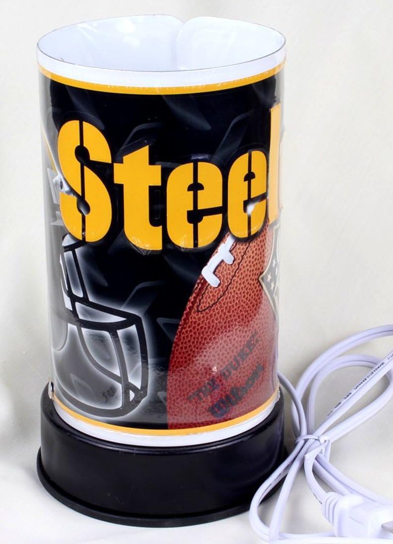 Electric 7.25" Aluminium Aroma Diffuser, Steelers Logo Pattern,Finger Touch Dimmer Oil Burner With random 1 Oz Oil