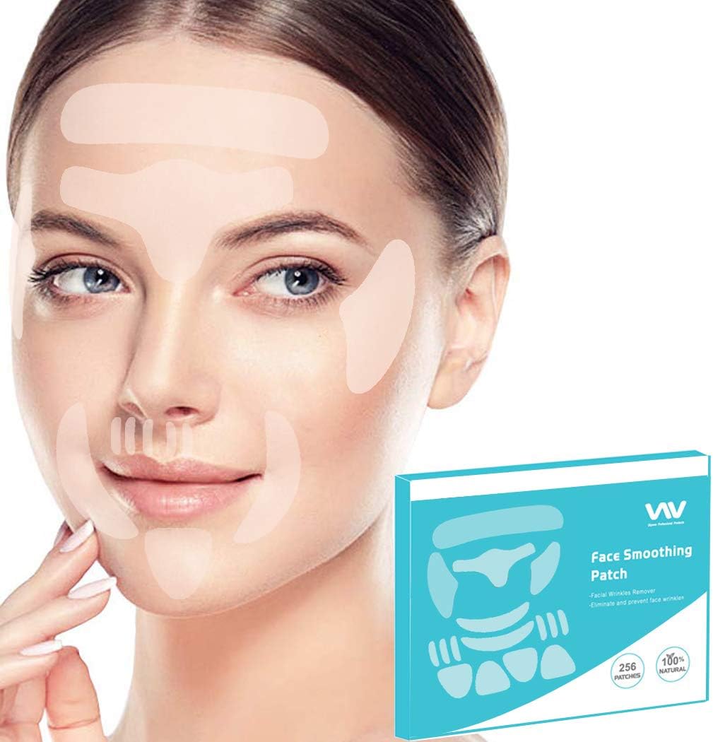Face Wrinkle Remover Strips, Reusable Anti-Wrinkle Face Pads, Face Tape Smoothing Wrinkle Patches for Forehead Wrinkles, Eye Wrinkles and Mouth & Upper Lip Wrinkle, Wrinkles Treatment, Set of 256pcs