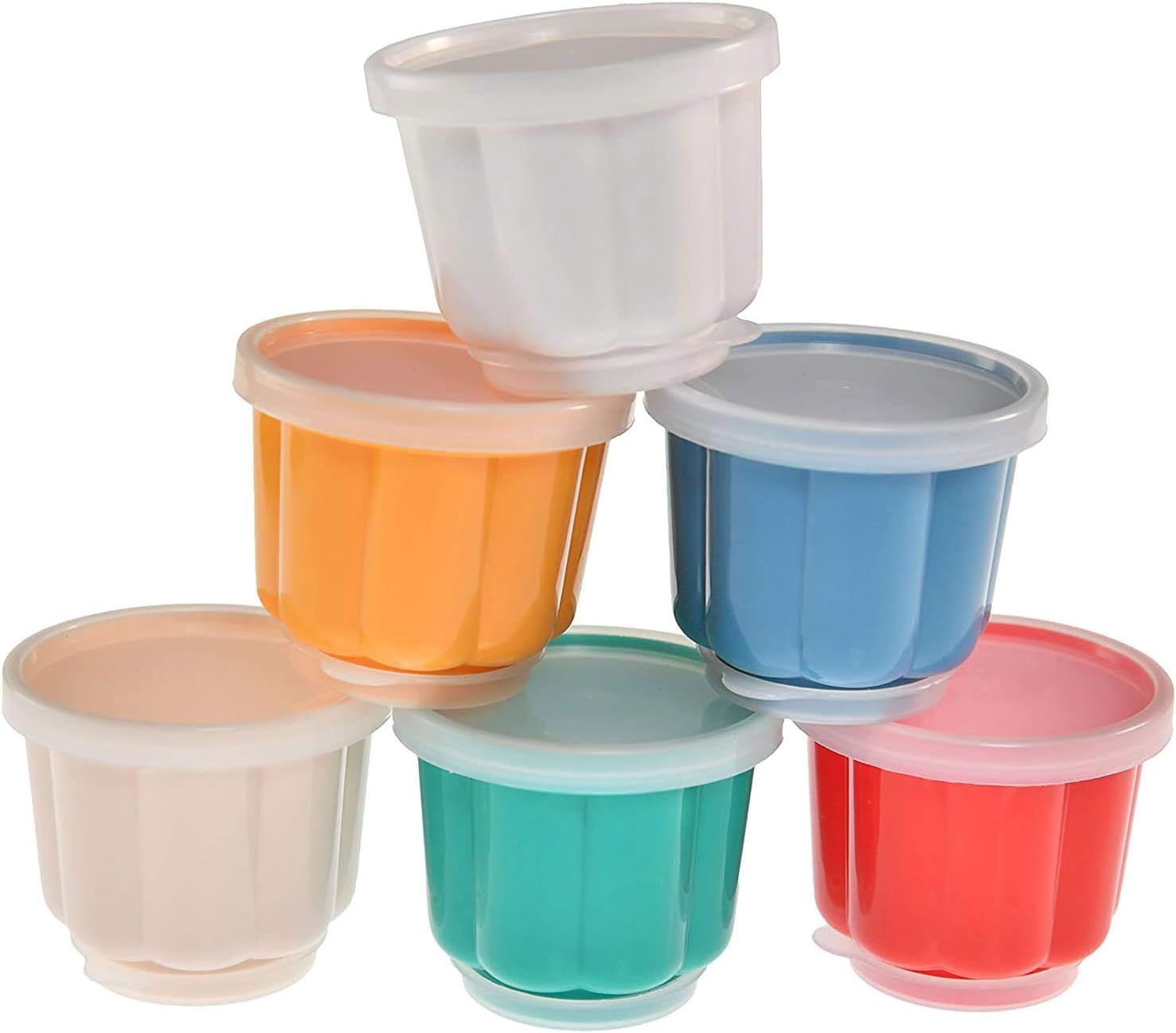 HOMEX Plastic Dessert Molds with Lids, Reusable Cups for Jello