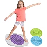 Balance Board for Kids, 20 inch Balance Board Maze with 2 Balls, 3 Replacement Labyrinth Boards, Toddler Wobble Boards for Sensory Training, Non-Slip Pedals, Max Load 130 Lbs