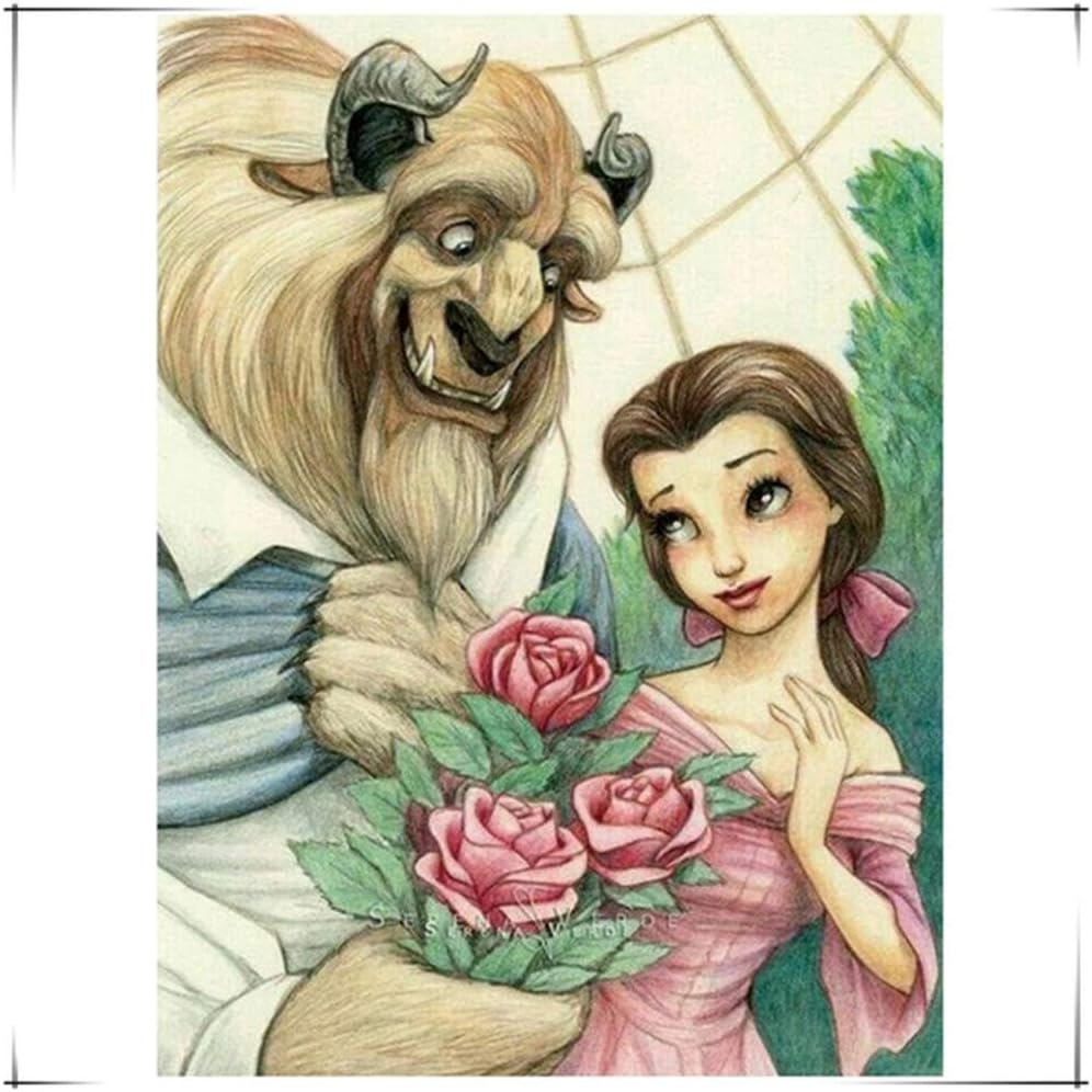 DIY Diamond Embroidery Romantic 5D Full Cross Stitch Diamond Sets Decorative Diamond Painting Cartoon (50x40 cm)