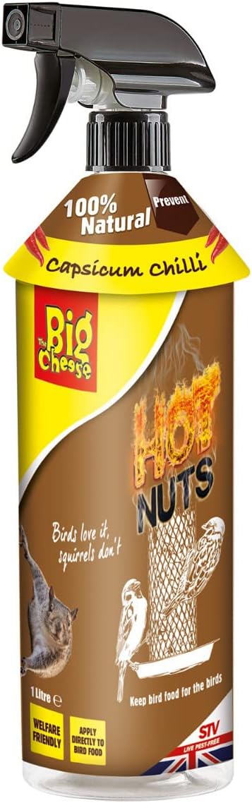 The Big Cheese Hot Nuts Squirrel Deterrent Spray 1 Litre Ready-To-Use