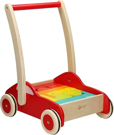 wooden push along car