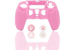 OLYGIVE PS5 Silicone Controller Case, Pink PS5 Controller Skin, Playstation 5 Controller Skin