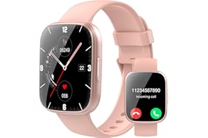 PUQO Smart Watch for Men Women Bluetooth Call, 1.95" HD Touch Screen Fitness Watch with Sleep Heart Rate Monitor, 100+ Sports Modes, IP68 Waterproof Activity Trackers for Android iOS, Pink