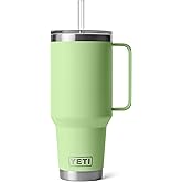 YETI Rambler 42 oz Tumbler with Handle and Straw Lid, Travel Mug Water Tumbler, Vacuum Insulated Cup with Handle, Stainless Steel, Key Lime