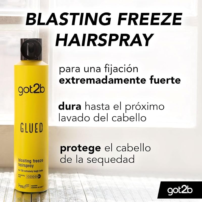 Glued Blasting Freeze, Laca Fijación Extrema, Amarillo. 300 mililitros