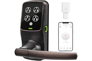 Lockly Secure Pro Wi-Fi Smart Door Lock, Keyless Entry with PIN Genie® Digital Keypad, 3D Biometric Fingerprint Sensor Front Door Lock with Handle, Voice Control & Auto Lock - Latch Edition