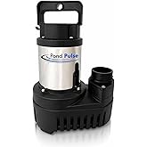 Pond Pulse Submersible Pond Pump, 4,200 GPH, 30 ft Cord | 27 ft max head, 460W hybrid motor, fish-safe, energy efficient