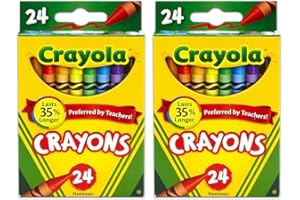 LJJ Crayola 24 Count Box of Crayons Non-Toxic Color Coloring School Supplies (2 Pack)