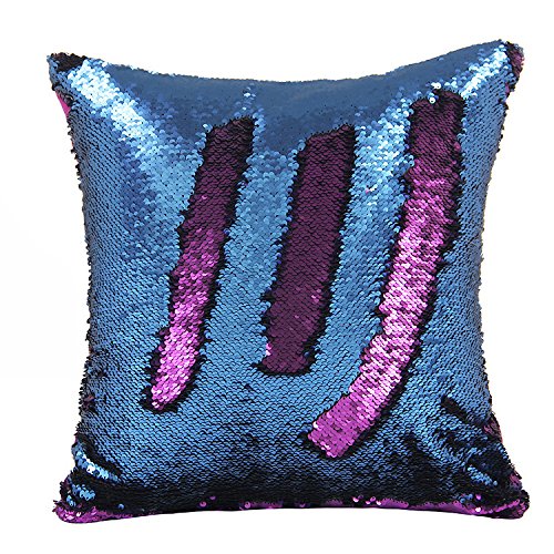 Sequin Mermaid Pillow Covers Magic Reversible Pillow Cushion Case 16 x 16 inch (No Pillow Insert)