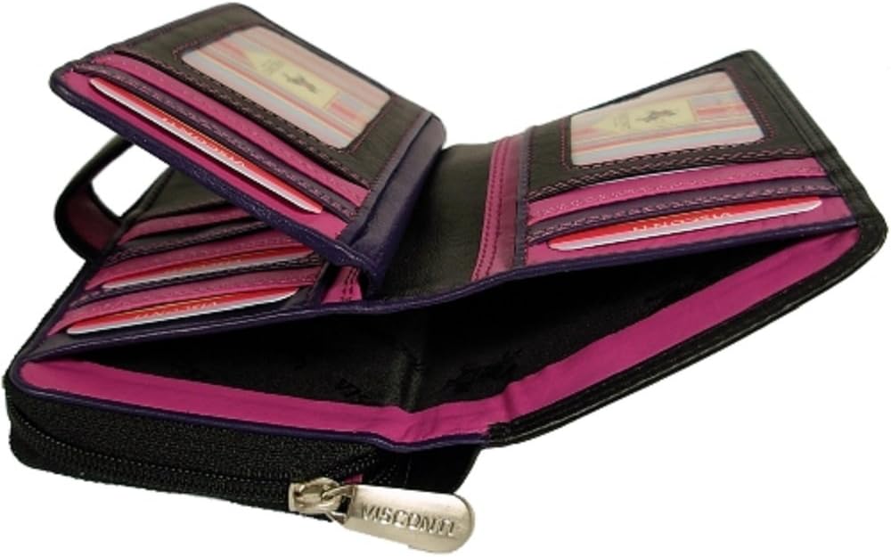 New ladies Visconti Rio black berry leather purse style R13, 14cm X Depth 3.5cm - Image 3