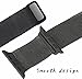 top4cus Double Electroplating Milanese Loop Stainless Steel Replacement iWatch Band with Magnetic Closure Clasp for Apple Watch - 38mm Regular Length - Black