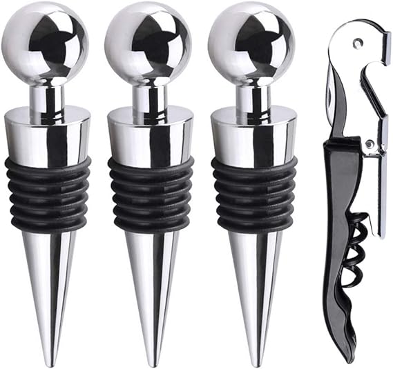 kuou 4 Pcs Bottle Stoppers Set, Champagne Beer Saver Sealer Wine