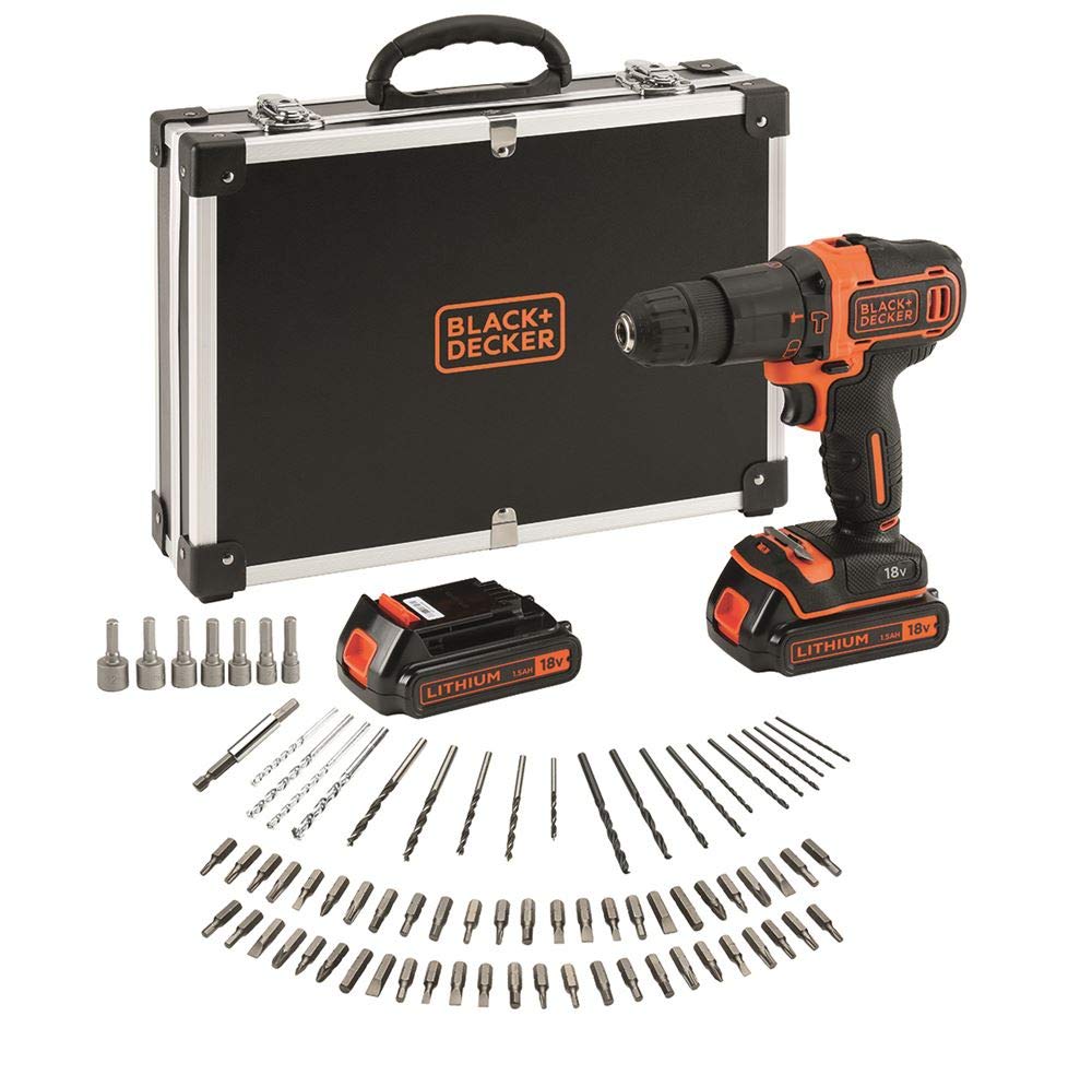 Black + Decker Black & Decker BDCHD18BAFC Cordless Drill Set 80 Pieces 1 W 18 V