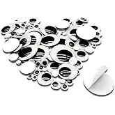 TOAOB 100pcs Plastic Googly Wiggle Eyes Self-Adhesive Round 6mm to 35mm White Sticker Eyes for DIY Crafts Scrapbooking Decora