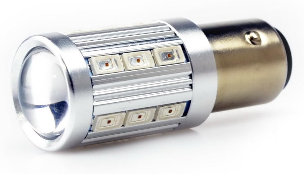 Lumiplux 1157 BAY15D 12V Red LED Car Light Bulb 21X5730SMD for Brake Light (Pack of 2)